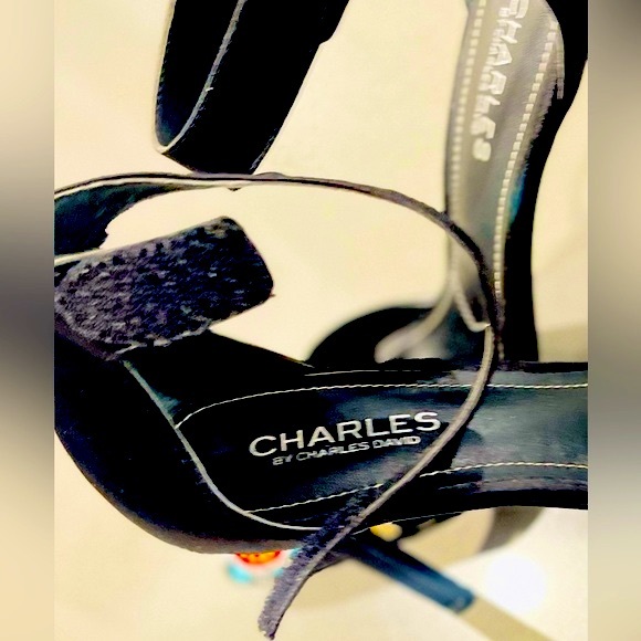 CHARLES BY CHARLES DAVID Pointer Pump Size 8 Color-BlackEmbroidered/Mesh 💕 - Picture 14 of 14